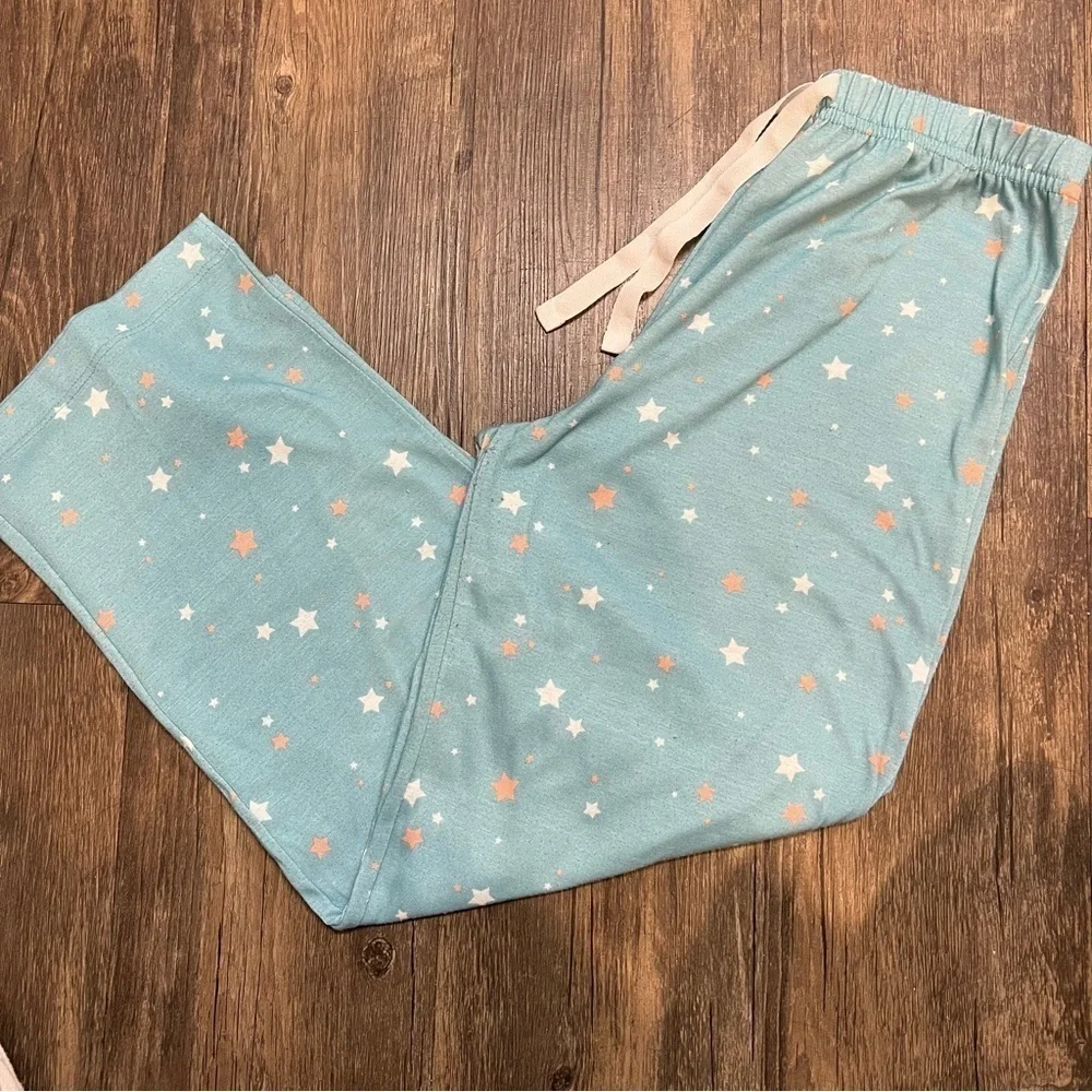 Girls Blue Stars Drawstring Button Pjs Size 10